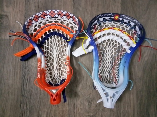 Custom strung lacrosse head — a past Summer Showdown camp prize