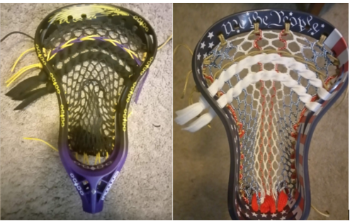 Custom strung lacrosse head — a past Summer Showdown camp prize