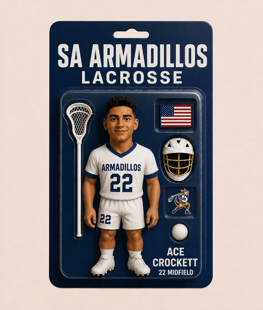 SA Armadillos youth lacrosse player collectible card 2, San Antonio