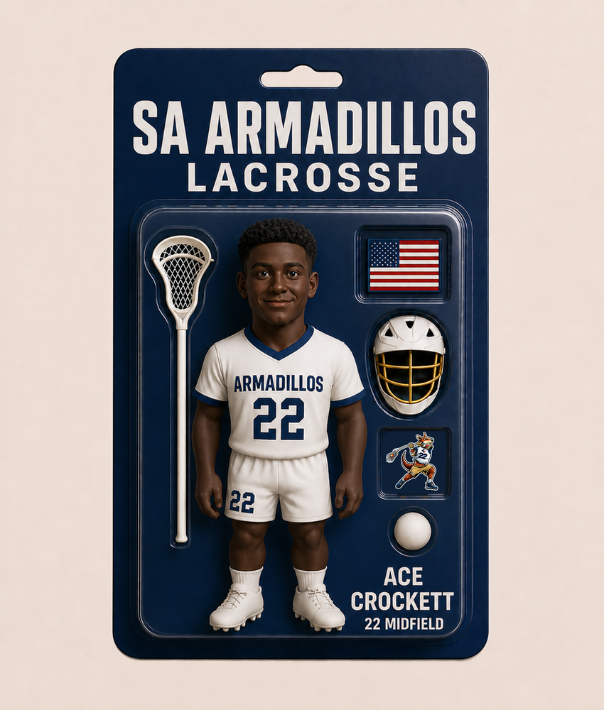 SA Armadillos youth lacrosse player collectible card 3, San Antonio