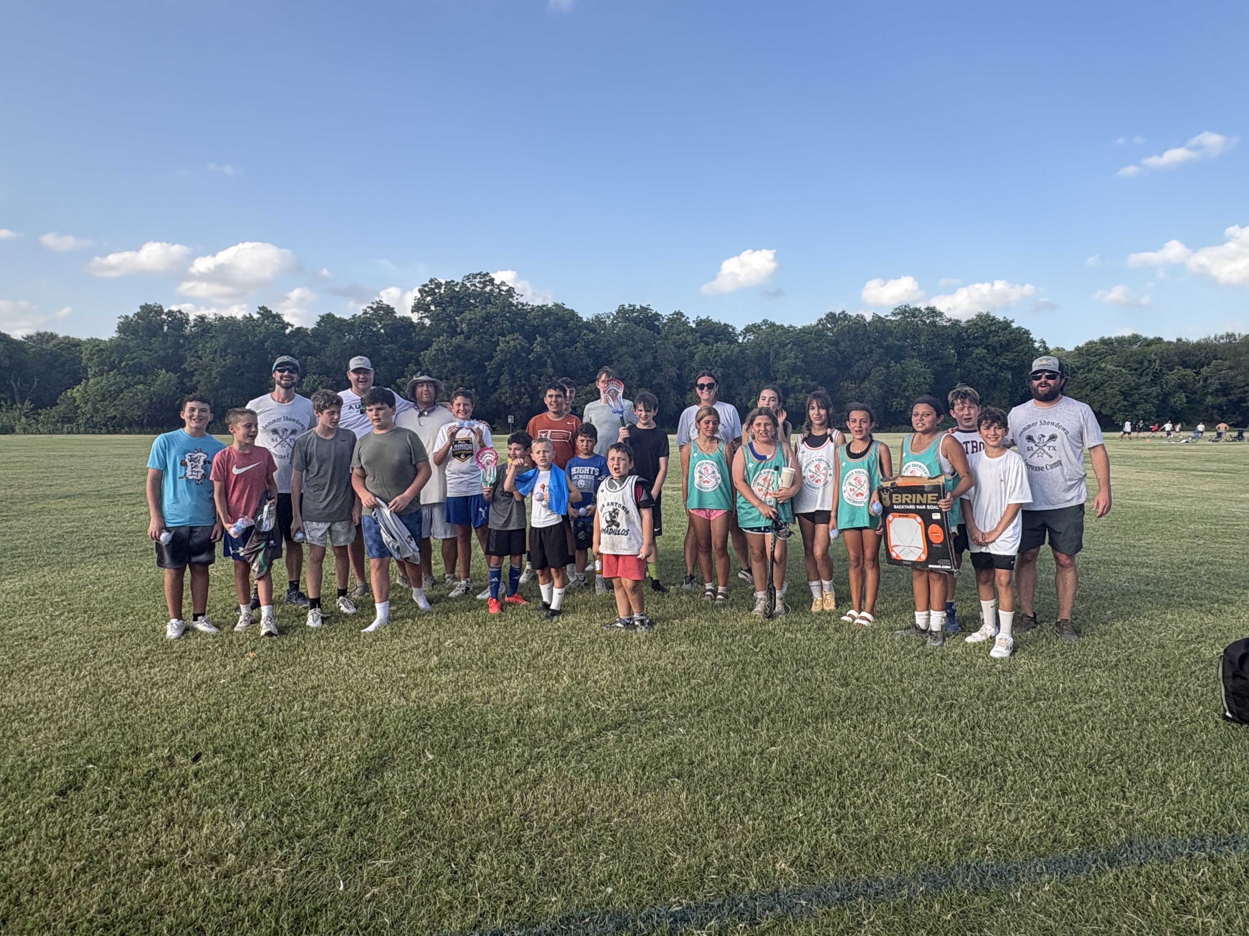 Campers on the field at the Summer Showdown Lacrosse Camp in San Antonio