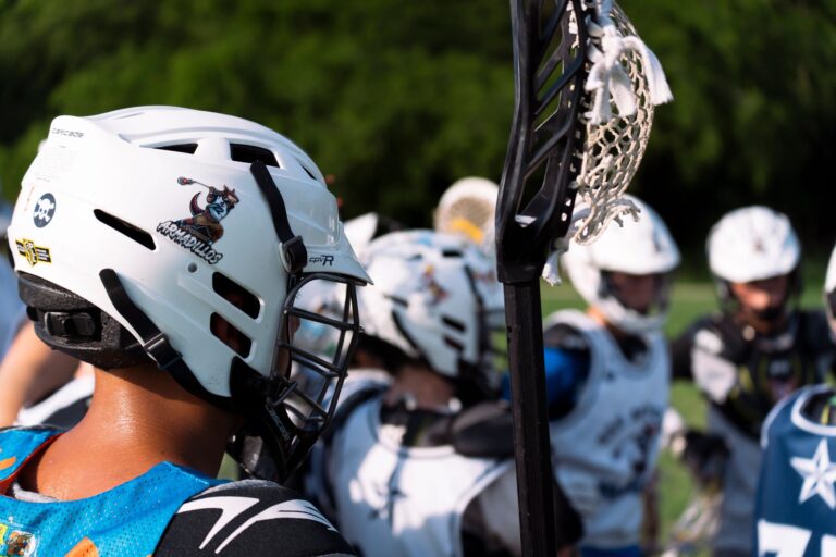 San Antonio Armadillos lacrosse helmet close up