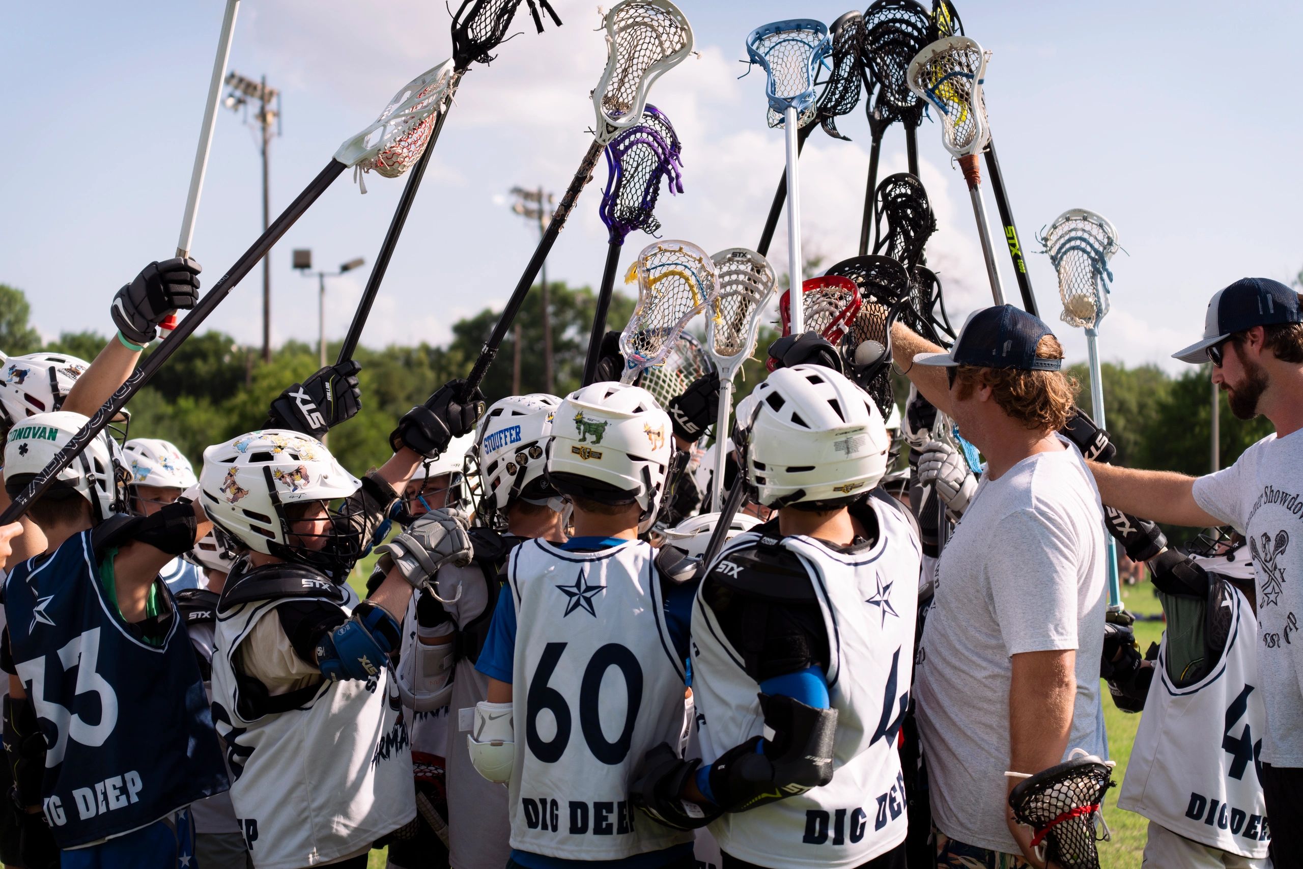 San Antonio Armadillos team huddle before a game