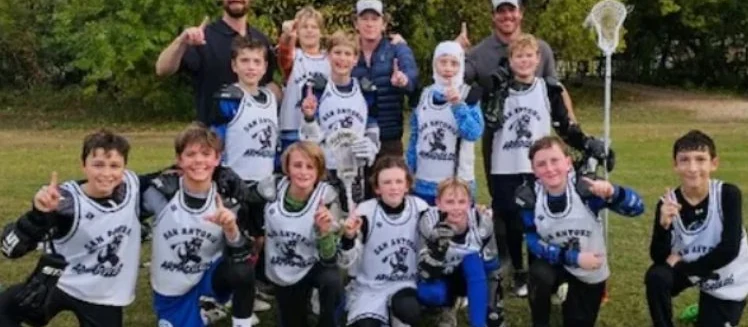 SA Armadillos youth lacrosse team celebrating a tournament championship