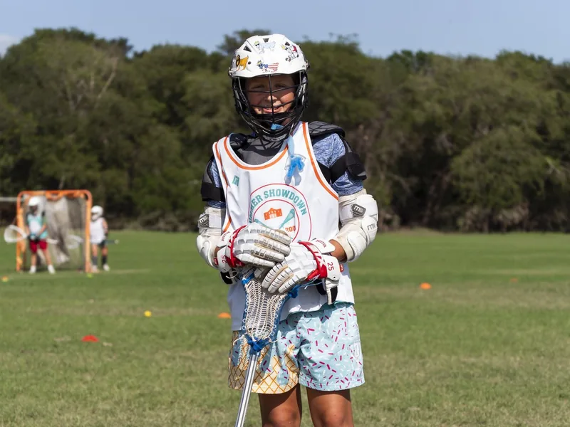 Young lacrosse player training in San Antonio